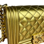 Chanel Gold Metallic CC Boy Bag 2014