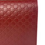 Gucci Red Micro GG Leather Crossbody Wallet