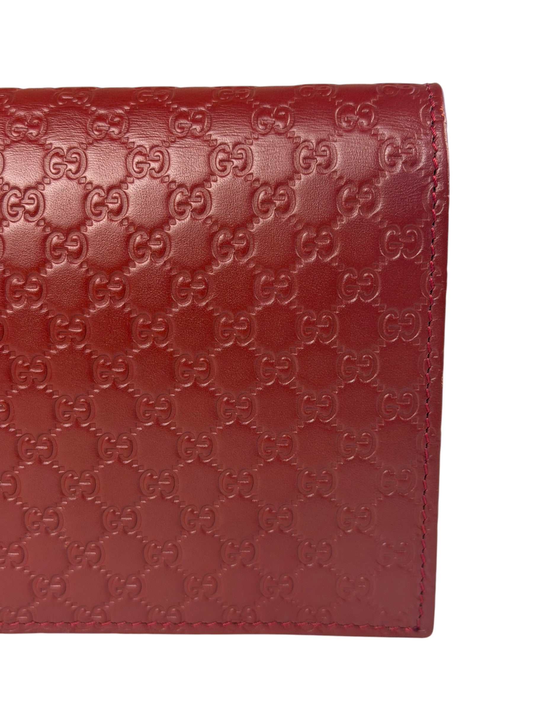 Gucci Red Micro GG Leather Crossbody Wallet