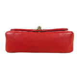 Chanel Red Lambskin Timeless Small Shoulder Bag 2017