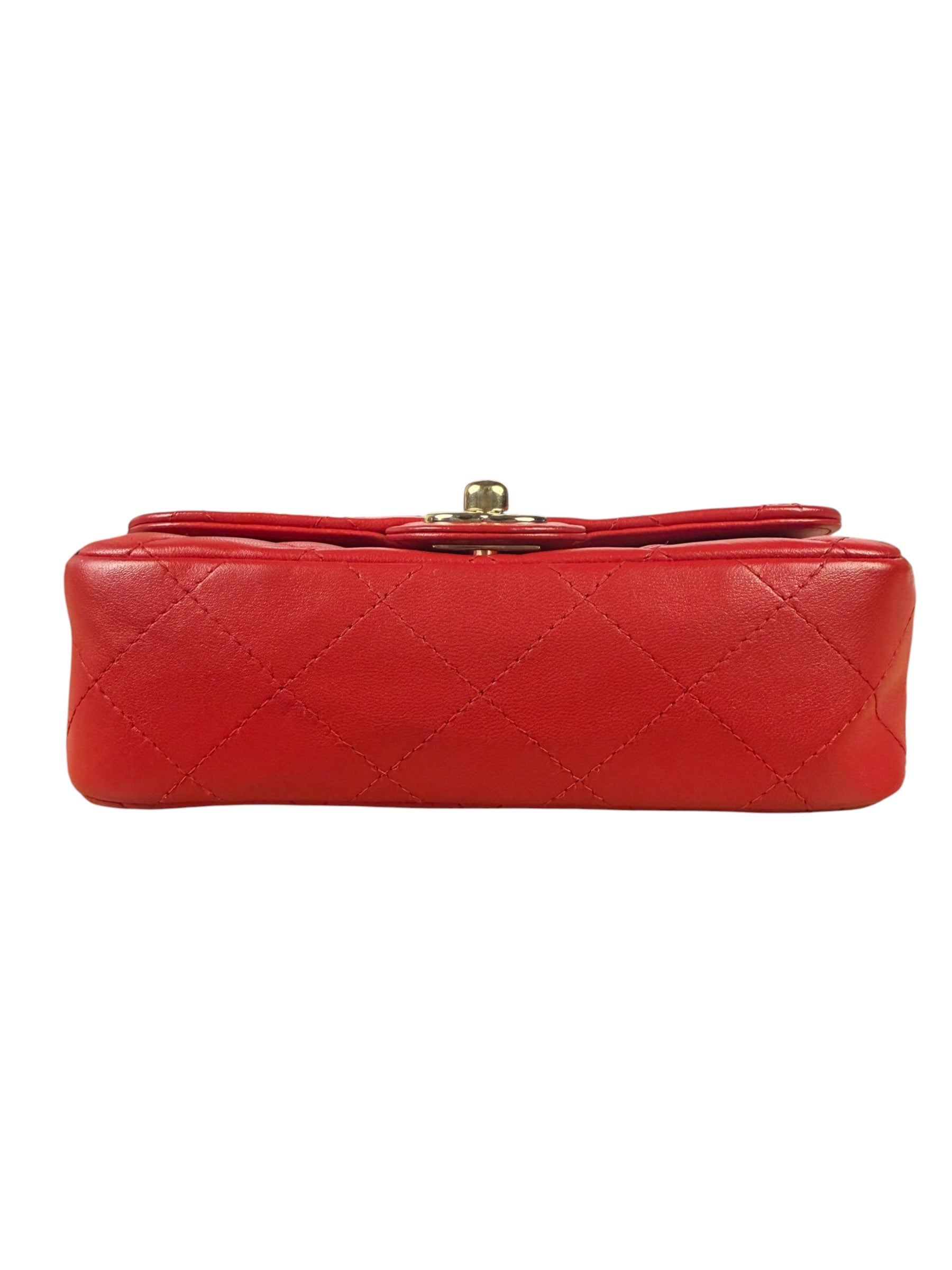 Chanel Red Lambskin Timeless Small Shoulder Bag 2017