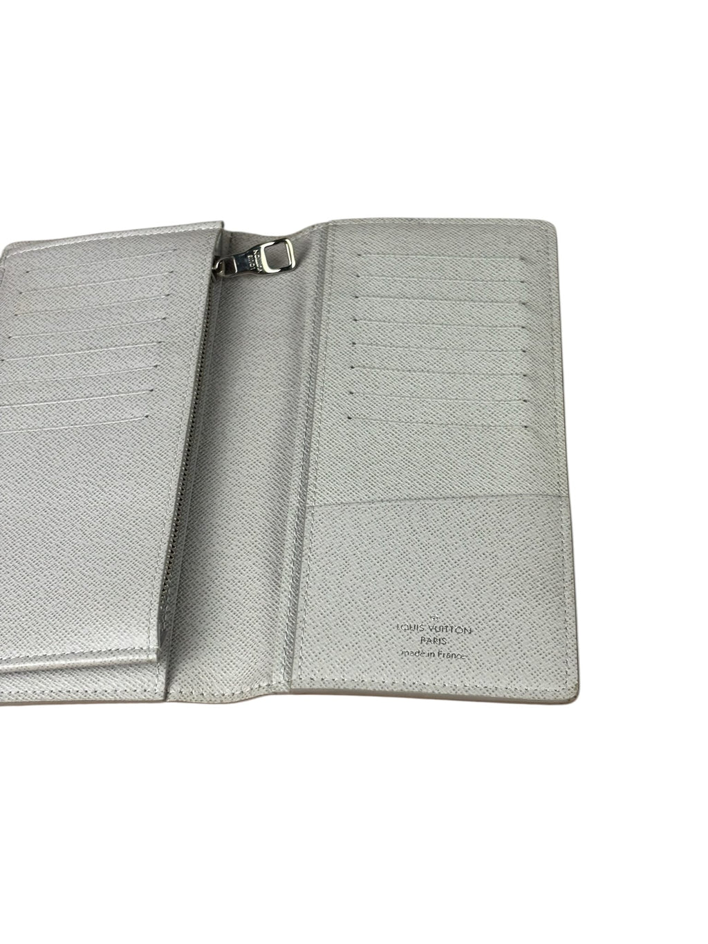 Louis Vuitton Grey Monogram Logo Story Brazza Flap Wallet