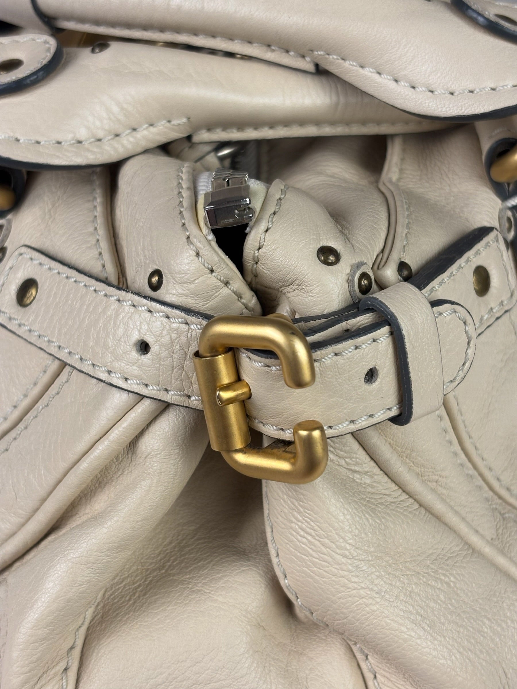 Chloe Beige Leather Paddington Shoulder Bag