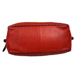 Bottega Veneta Red Lambskin/Lizard Intrecciato Shoulder Bag