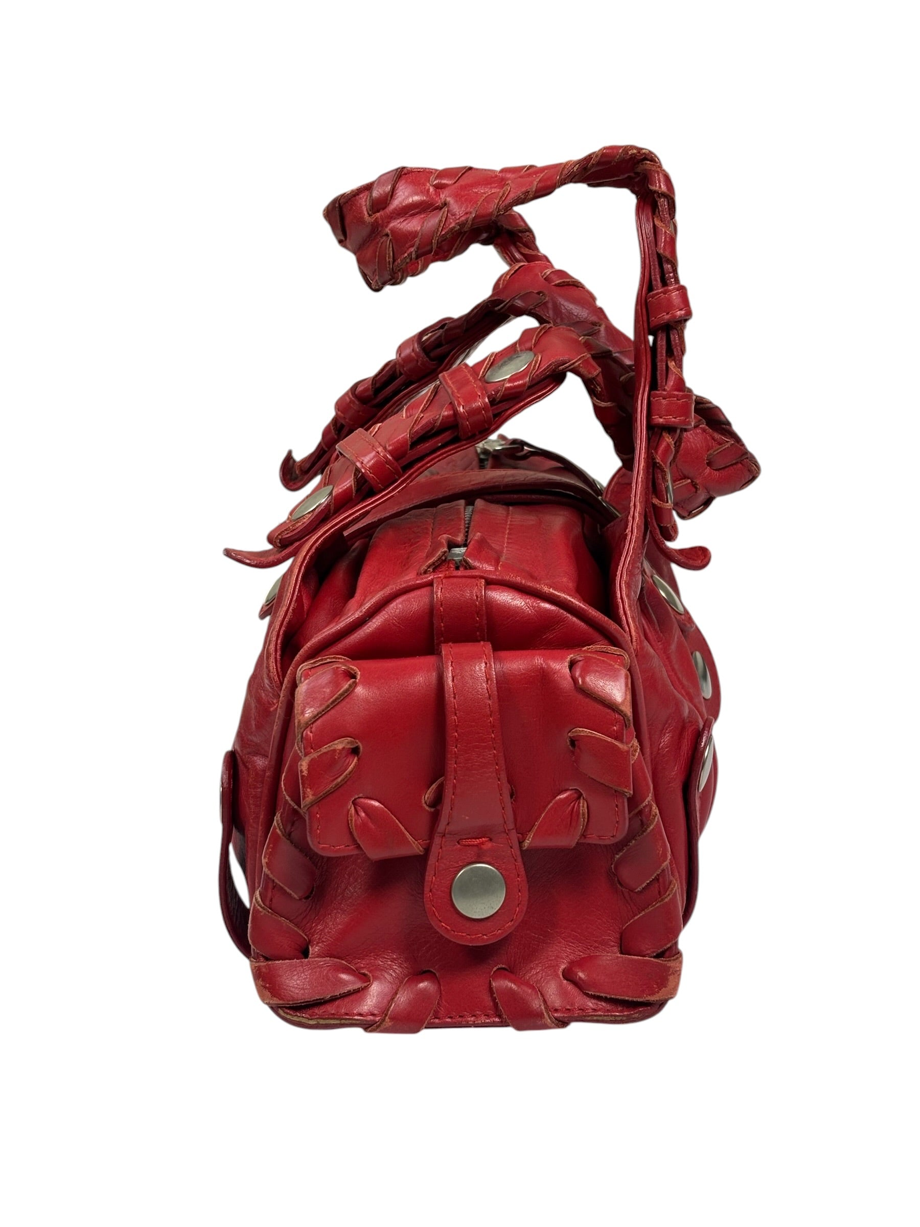Chloe Red Leather Silverado Shoulder Bag