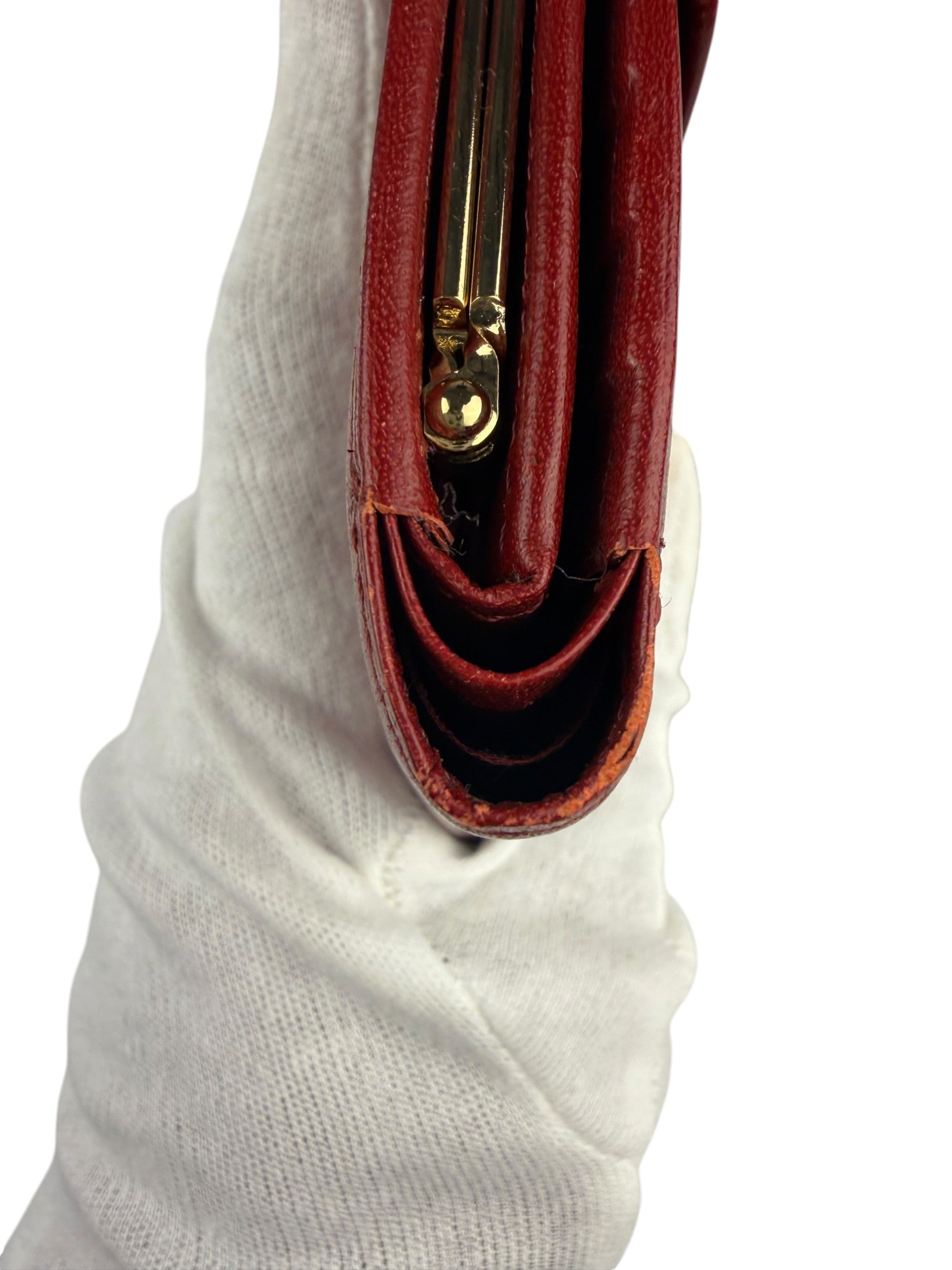 Givenchy Vintage Red Leather Trifold Wallet