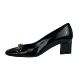 Gucci Women's Gold Horsebit Signora Black Leather Pumps