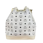 MCM Monogram White Bucket Shoulder Bag