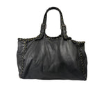 Bottega Veneta Dark Grey Leather Studded Shoulder Bag