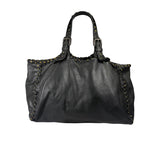 Bottega Veneta Dark Grey Leather Studded Shoulder Bag