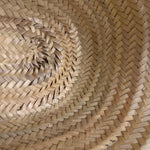 Loewe White Leather Raffia Basket Bag