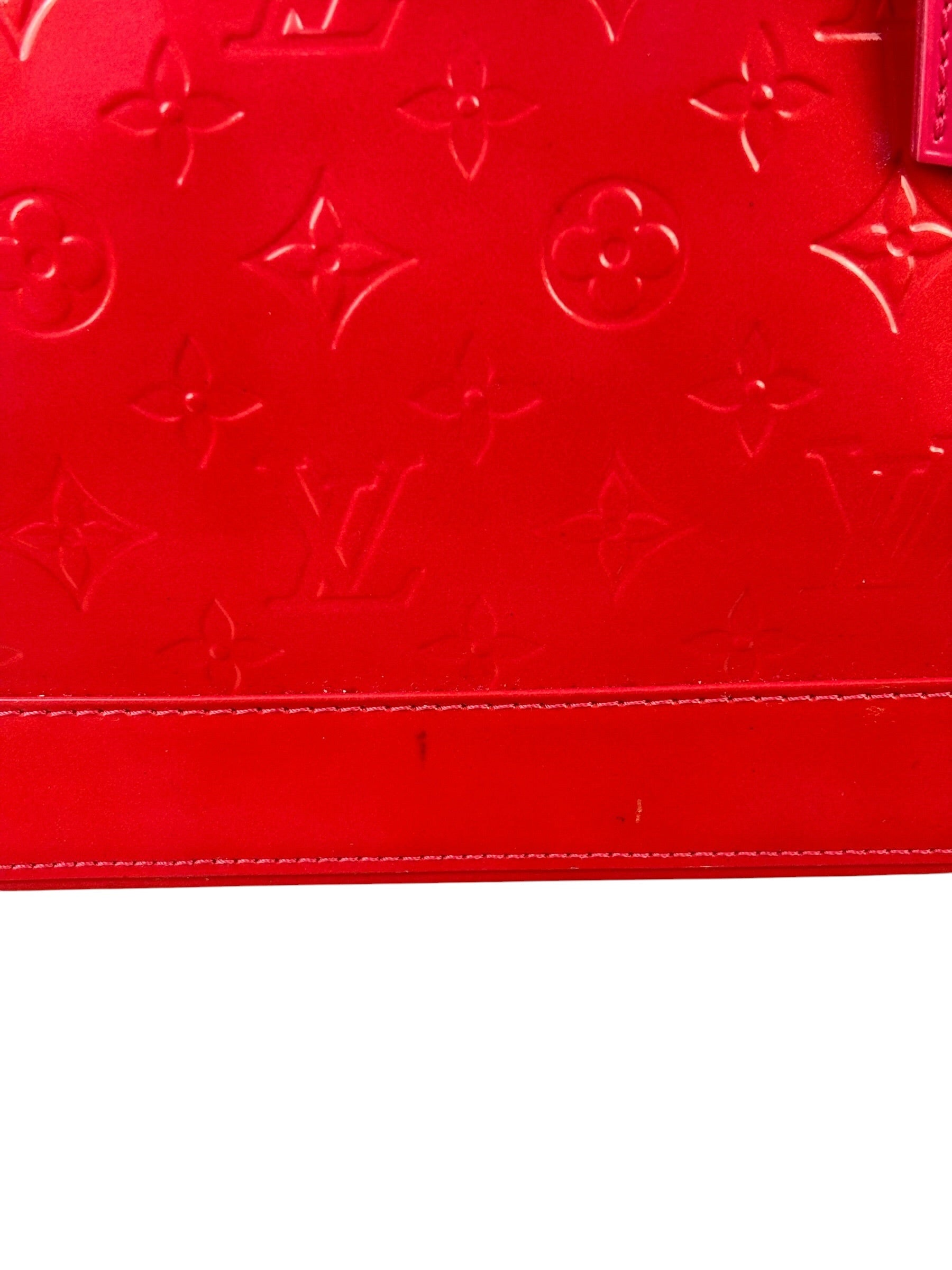 Louis Vuitton Apple Red Vernis Alma Handbag GM