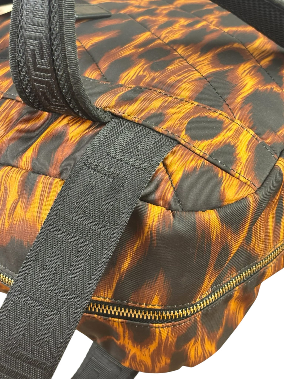 Versace Colorblock Tiger Print Medusa Head Travel Backpack