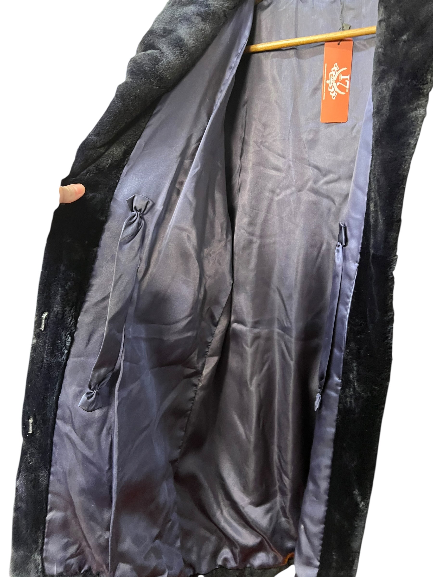 Vintage Dark Blue Mink Mid Length Fur Coat