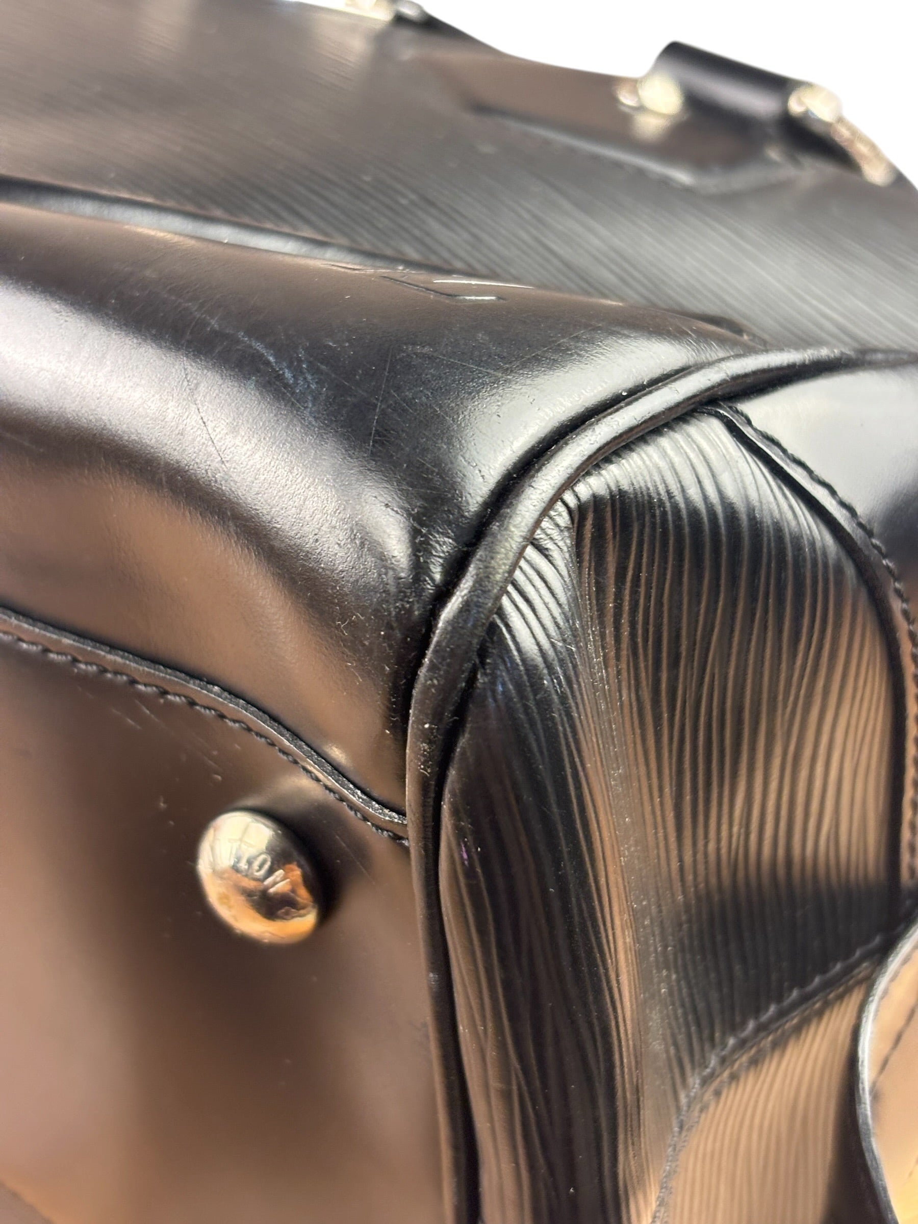 Louis Vuitton Black Epi Leather Montaigne Bowling Handbag