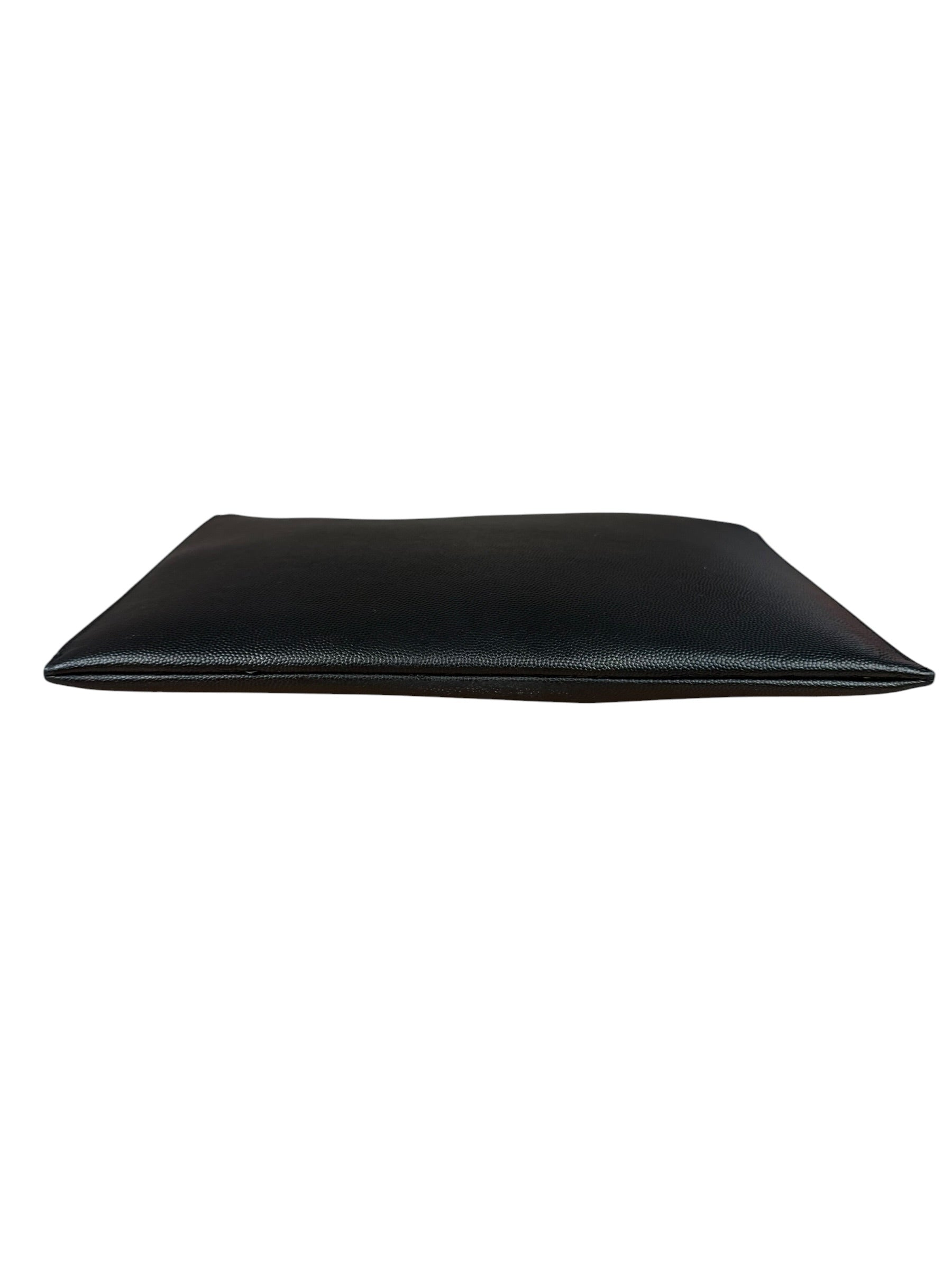Yves Saint Laurent Black Grain De Poudre Zipped Tablet Holder