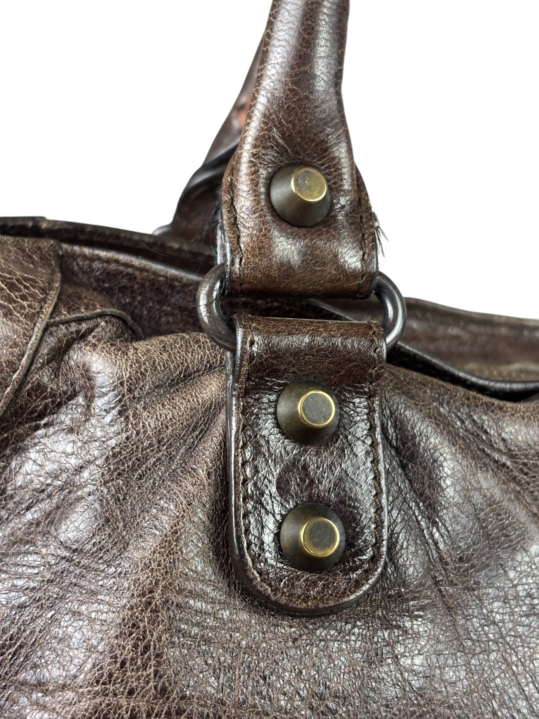 Balenciaga Brown Leather Medium Le City Two-Way Bag