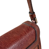 Prada Enameled Metal Triangle Brown Shoulder Bag