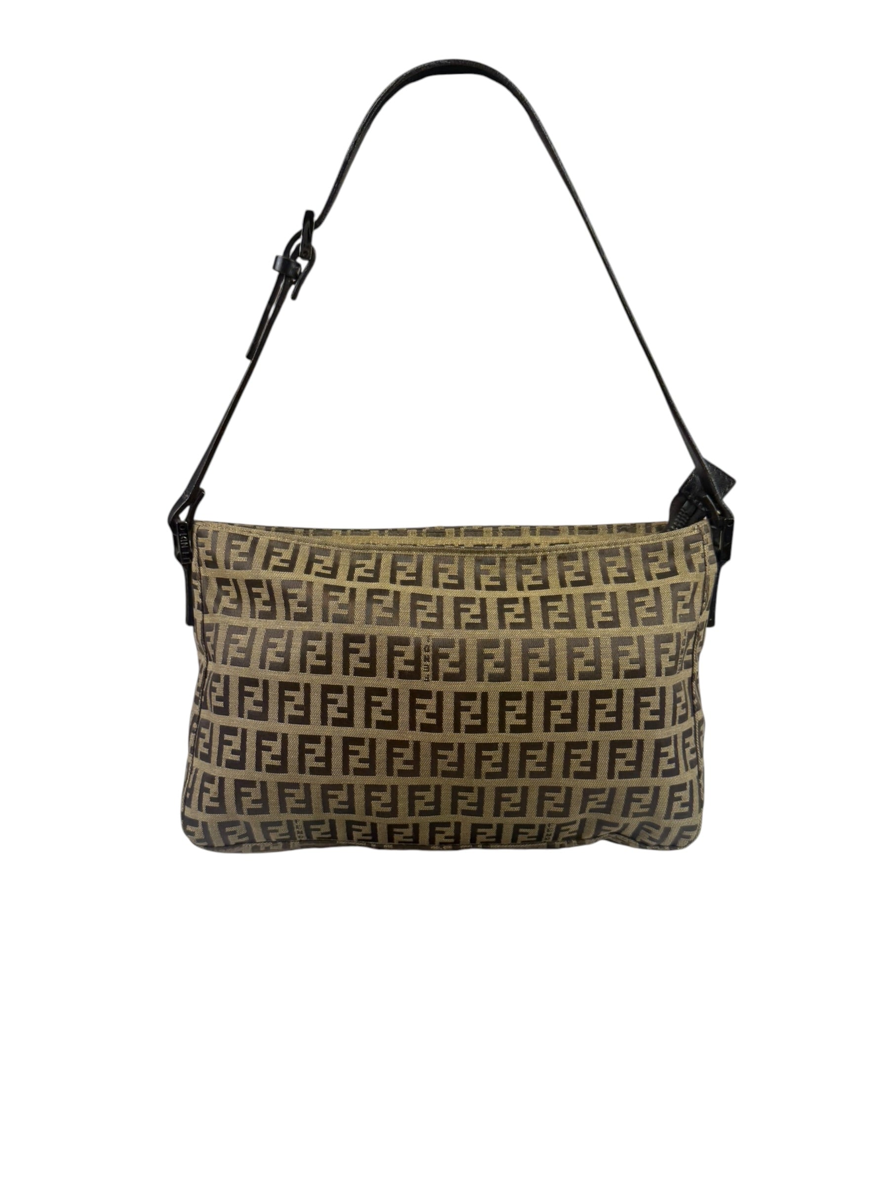 Fendi Vintage Brown Zucca Shoulder Bag