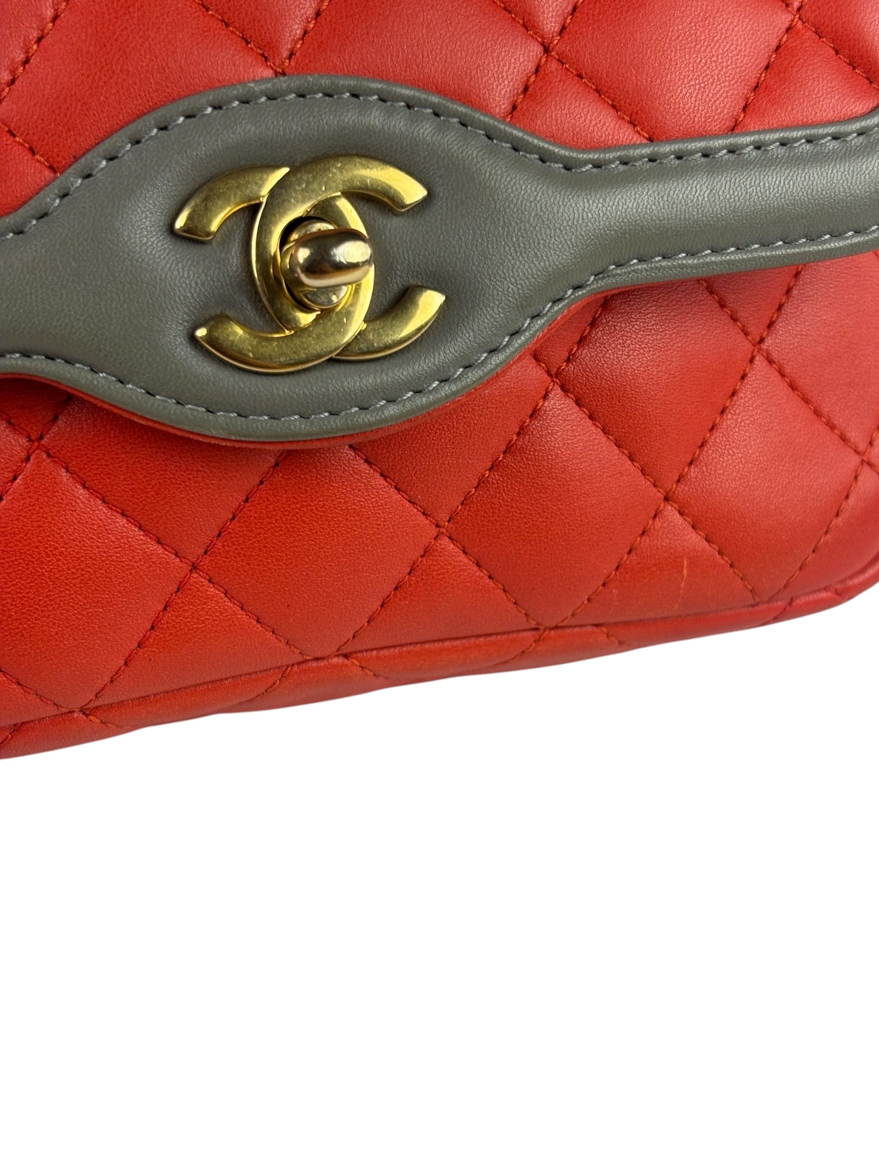 Chanel Two Tone Lambskin Mini Day Flap