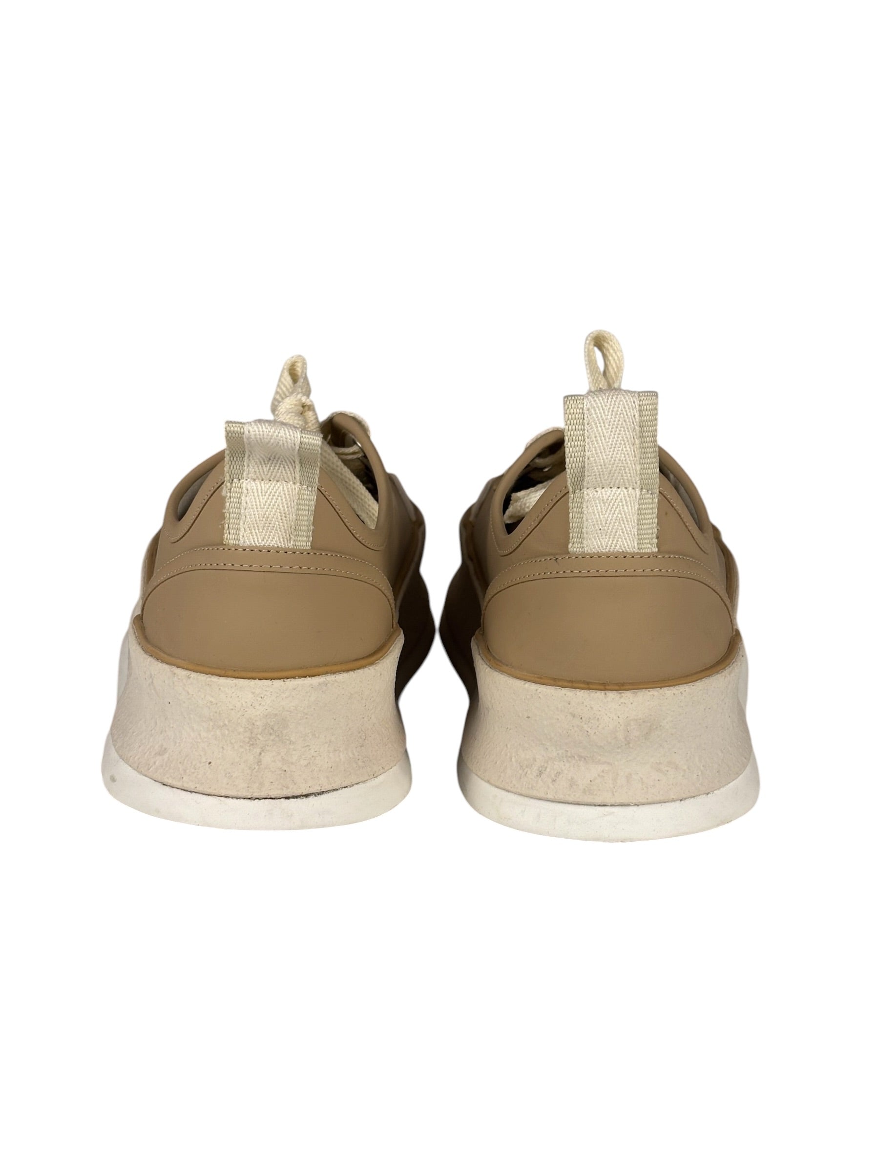 Max Mara Leather Platform Sneaker Beige