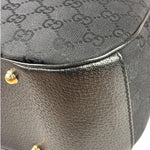 Gucci Black Leather Trim Bamboo Handle Hobo Bag