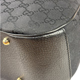 Gucci Black Leather Trim Bamboo Handle Hobo Bag