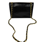 Chanel Black Lizard Leather Envelope Flap Bag 1986