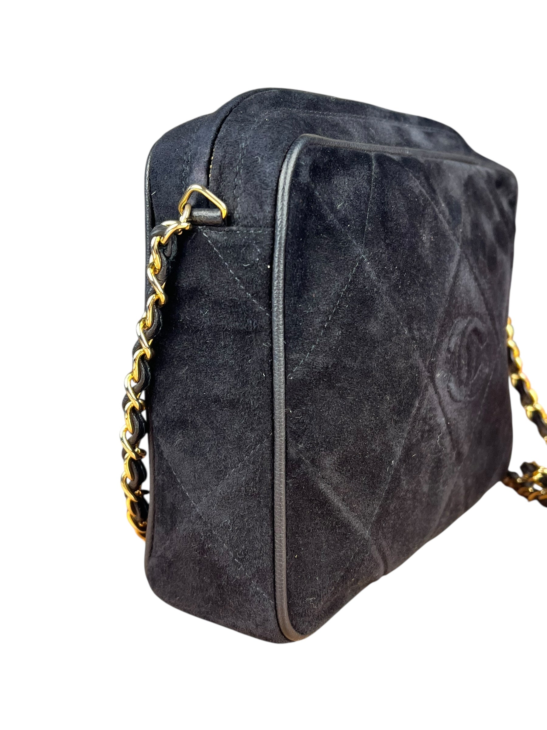 Chanel Suede CC Matelasse Camera Bag '88