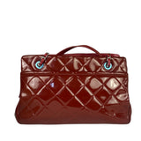 Chanel Red Patent Leather Chain Shoulder Bag 2012