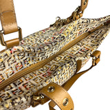 Fendi FF Floral Zucchino Shoulder Tote