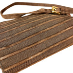 Loewe Vintage Striped Brown Suede Crossbody