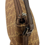 Gucci Brown Leather Trim GG Boat Pochette