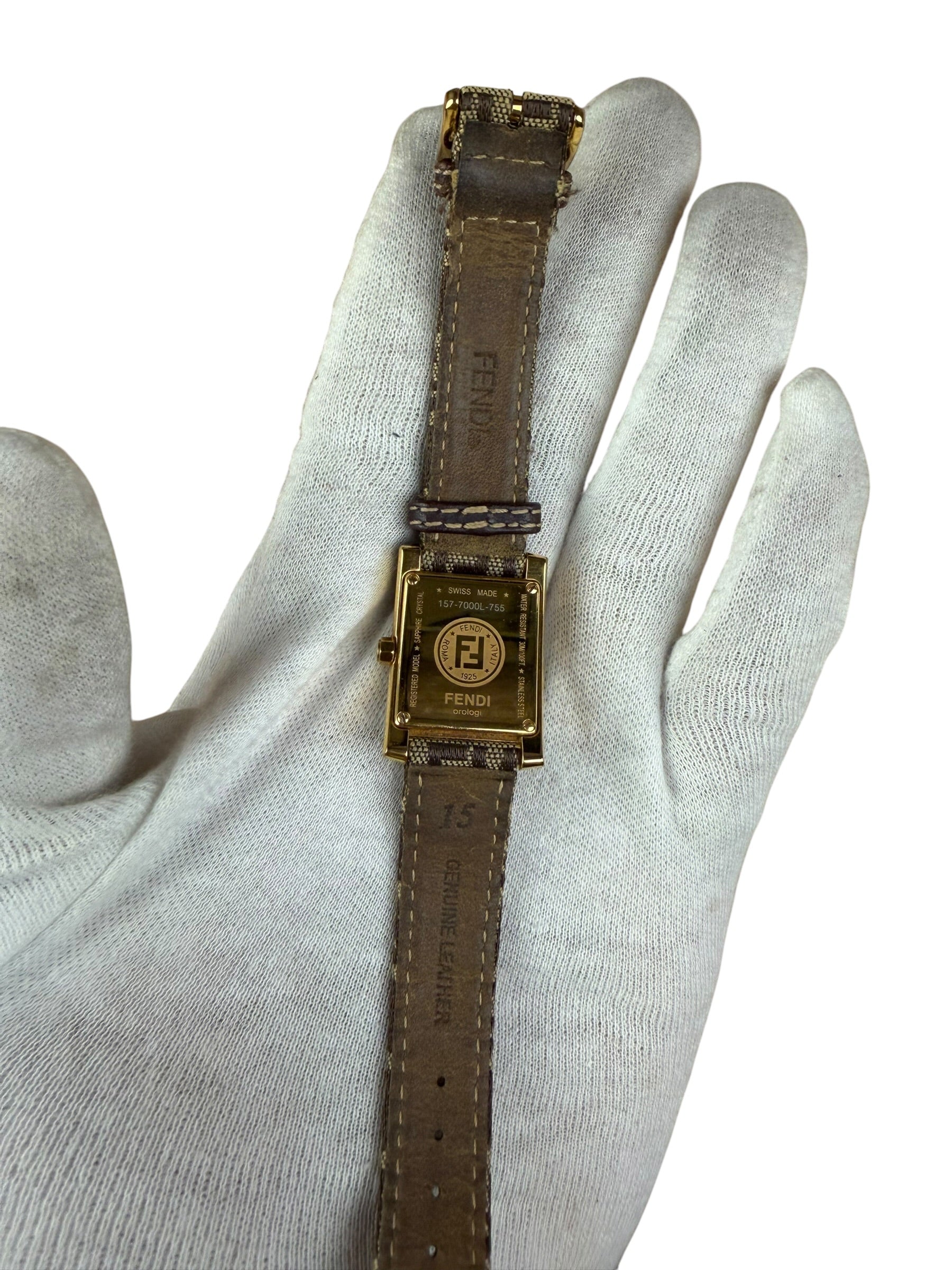 Fendi Tank Brown Dial FF Strap