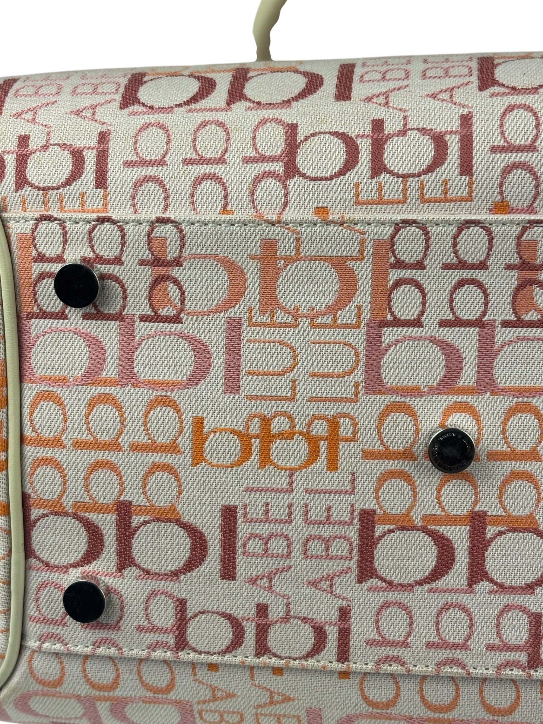 Burberry Blue Label Pink Multi Logo Bowler Bag