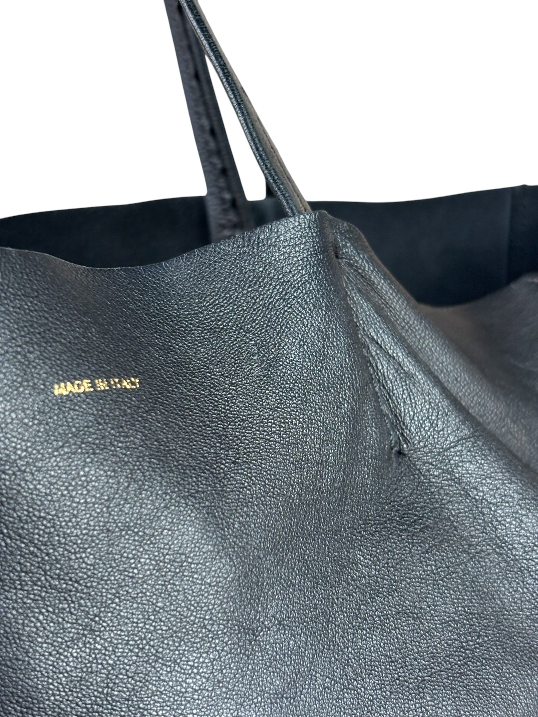 Celine Yellow/Black Leather Horizontal Cabas Tote