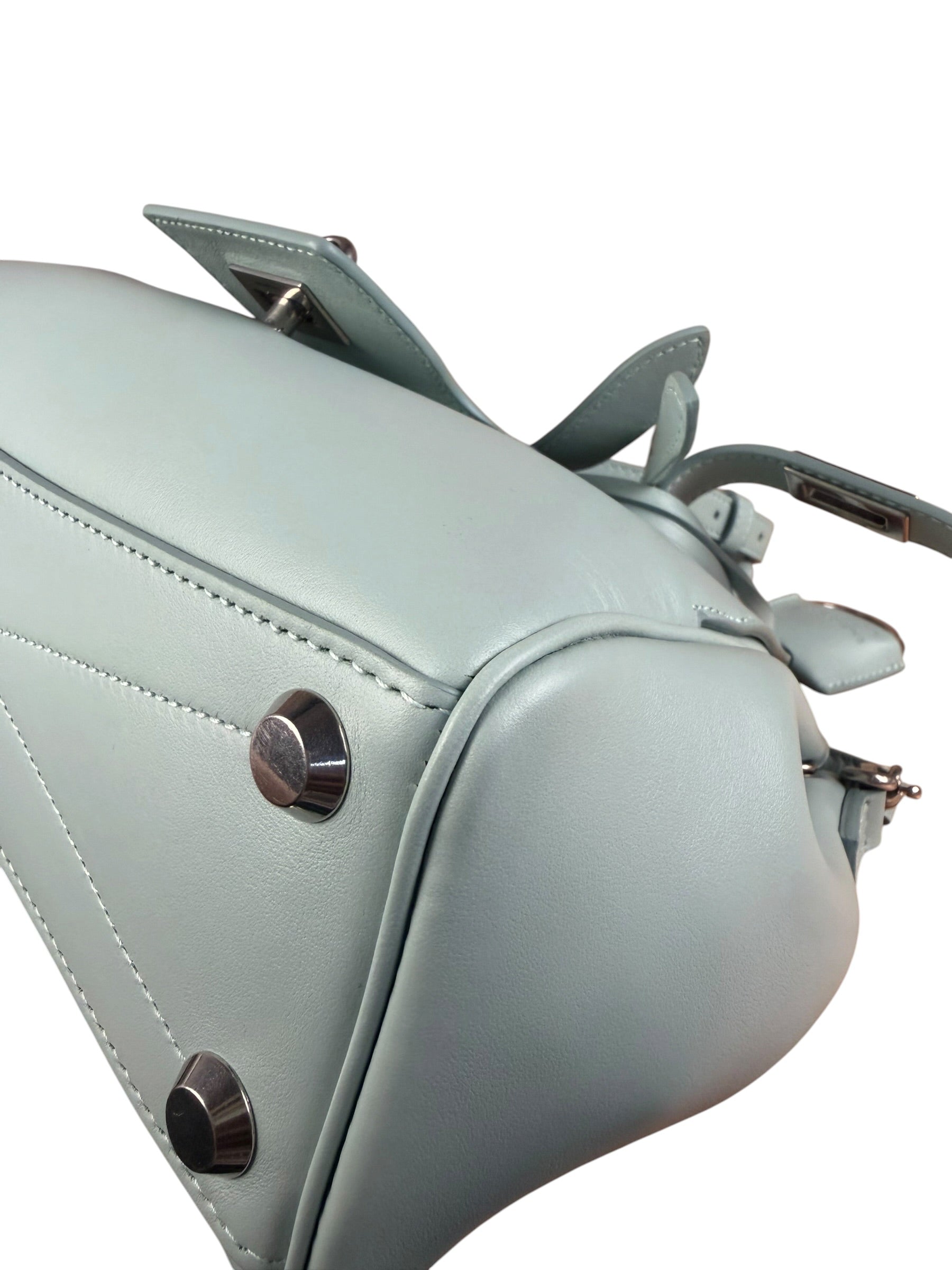 Balenciaga Blue Leather Mini Bel Air Carry All Two-Way Bag