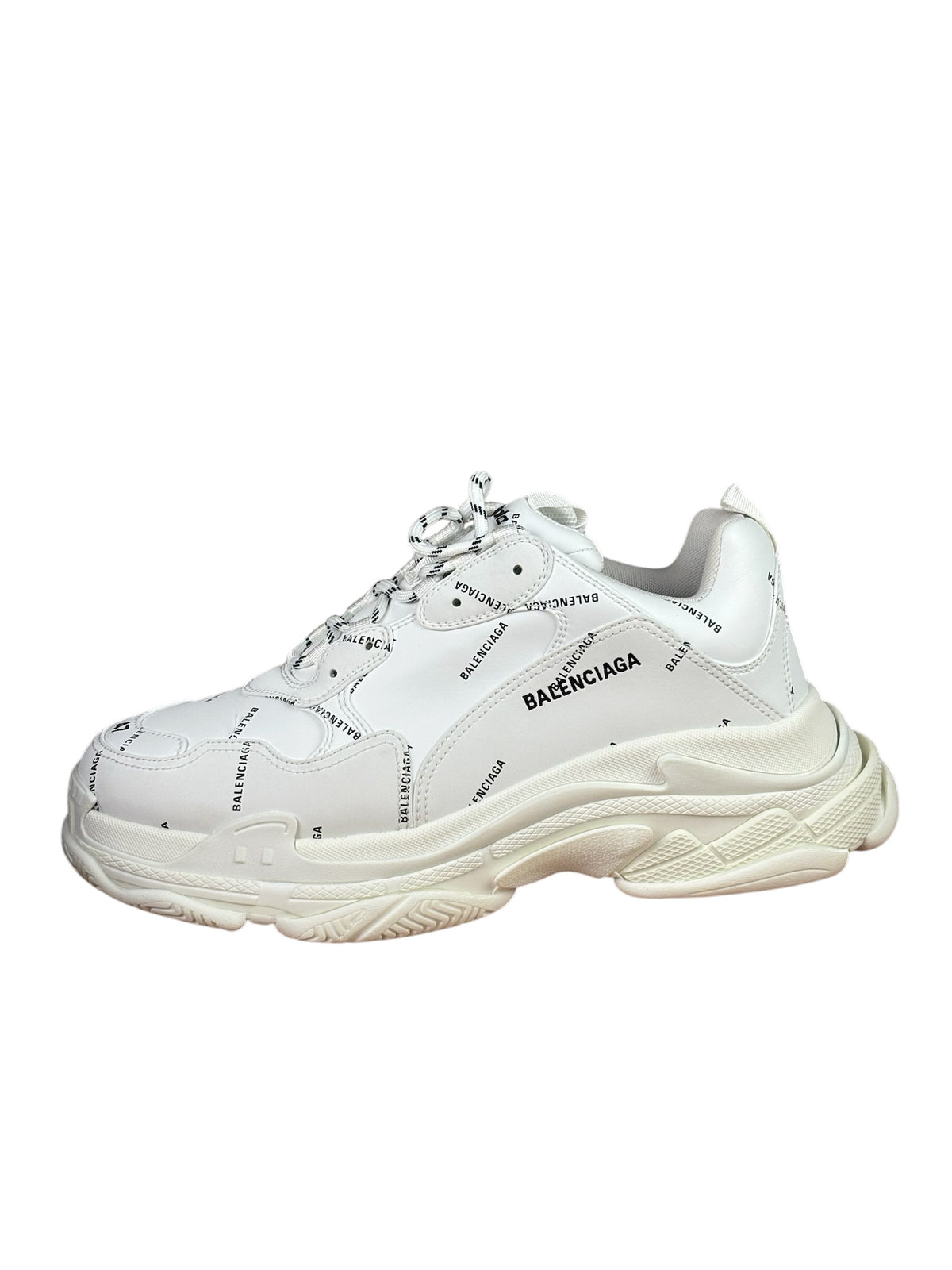 Balencaiga Triple S Sneakers All Over Logo White