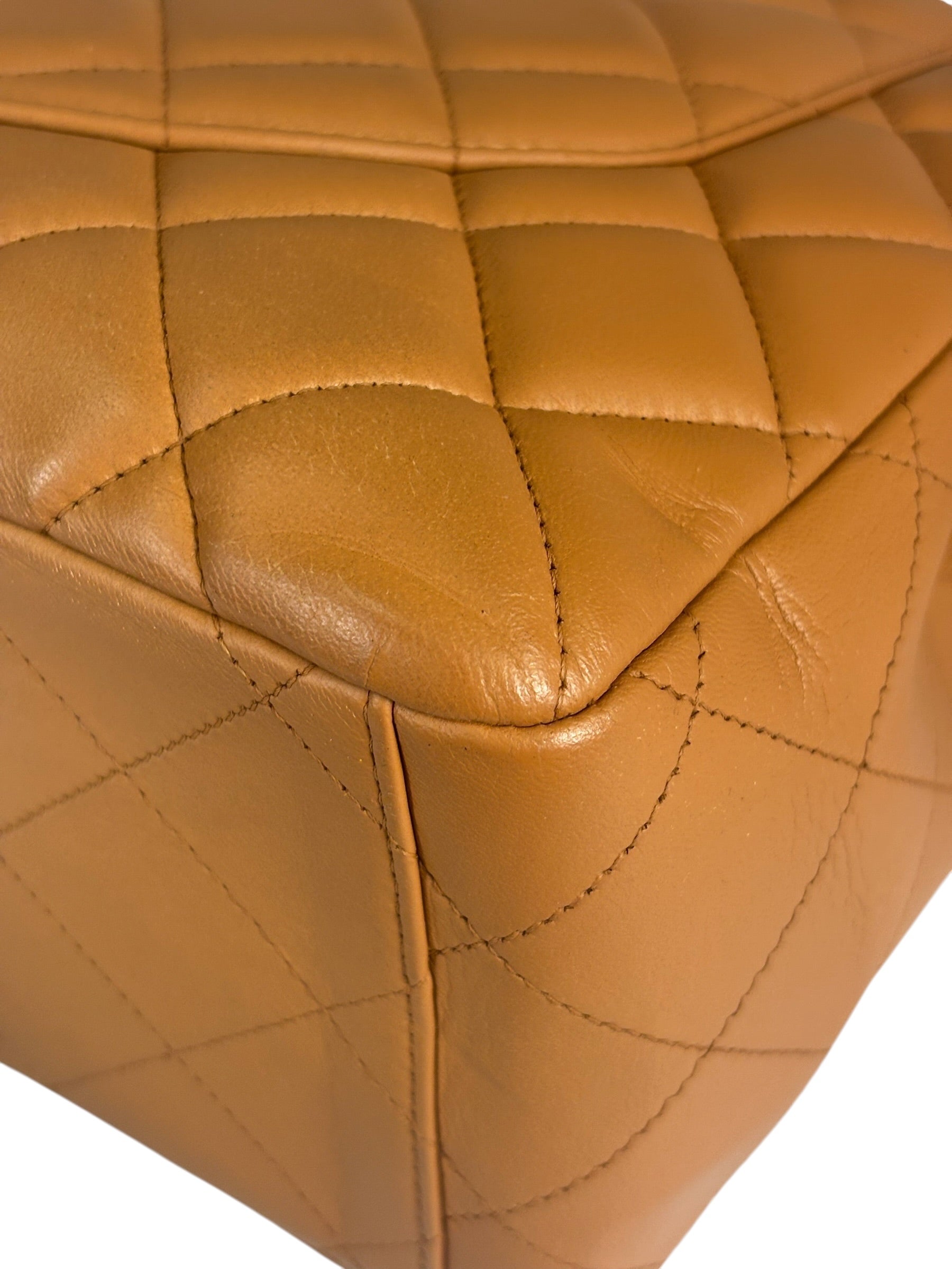 Chanel Caramel Brown Quilted Lambskin Large Shoulder Bag 2009