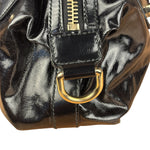 Gucci Black Patent Vintage Dialux Pop Bamboo 2Way Handbag