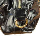 Gucci Black Patent Vintage Dialux Pop Bamboo 2Way Handbag