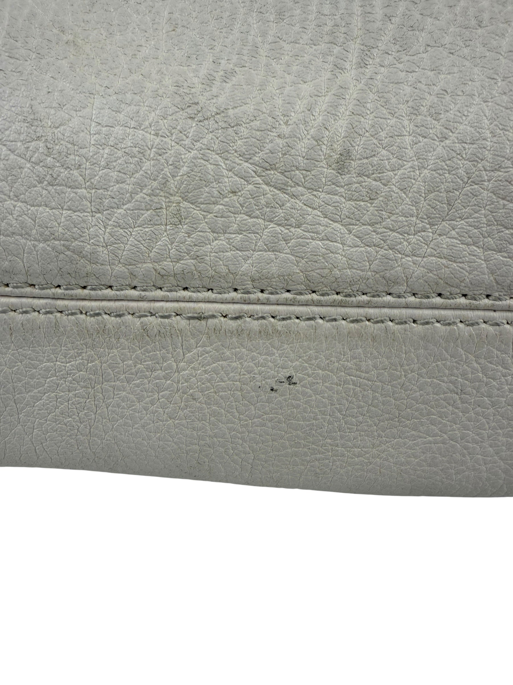 Chloé White Leather Paddington Handbag (Repainted)