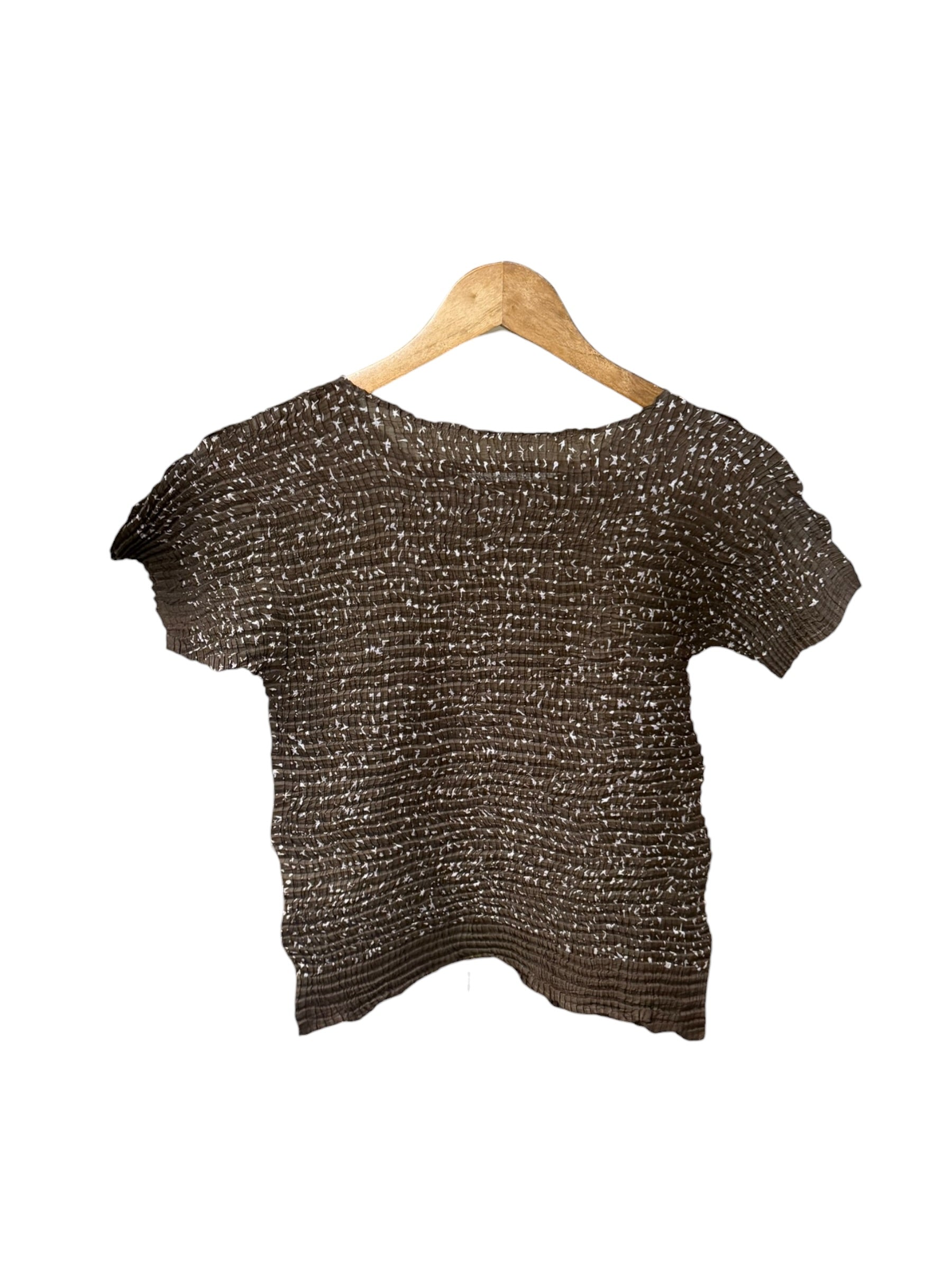 Issey Mayake Brown/Lilac Scrunched T-Shirt