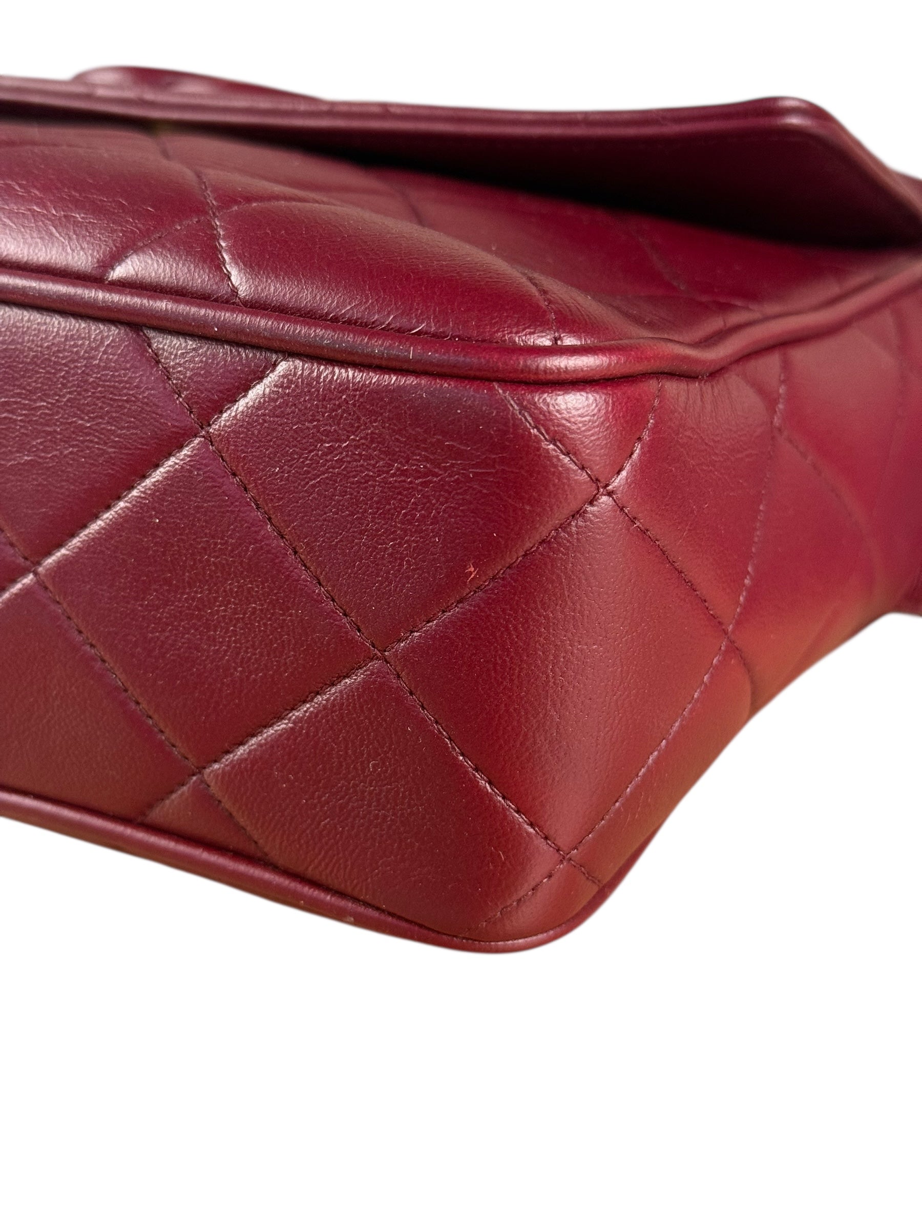 Chanel Vintage Burgundy Quilted Leather CC Camera Bag