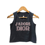 Christian Dior Black Rhinestone J'adore Dior Cotton Tank Top