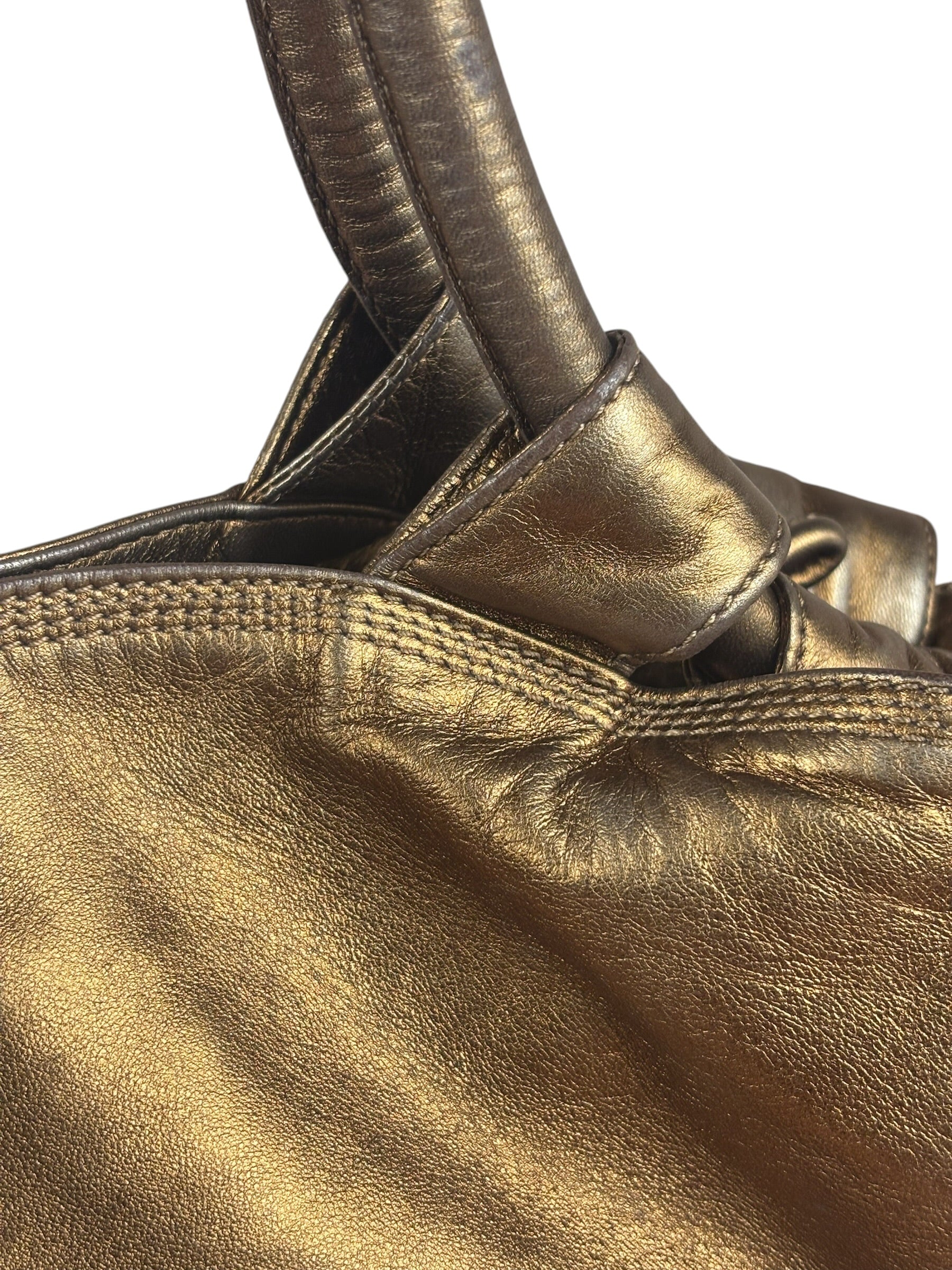 Loewe Vintage Metallic Brown Nappa Aire Hobo Tote Bag
