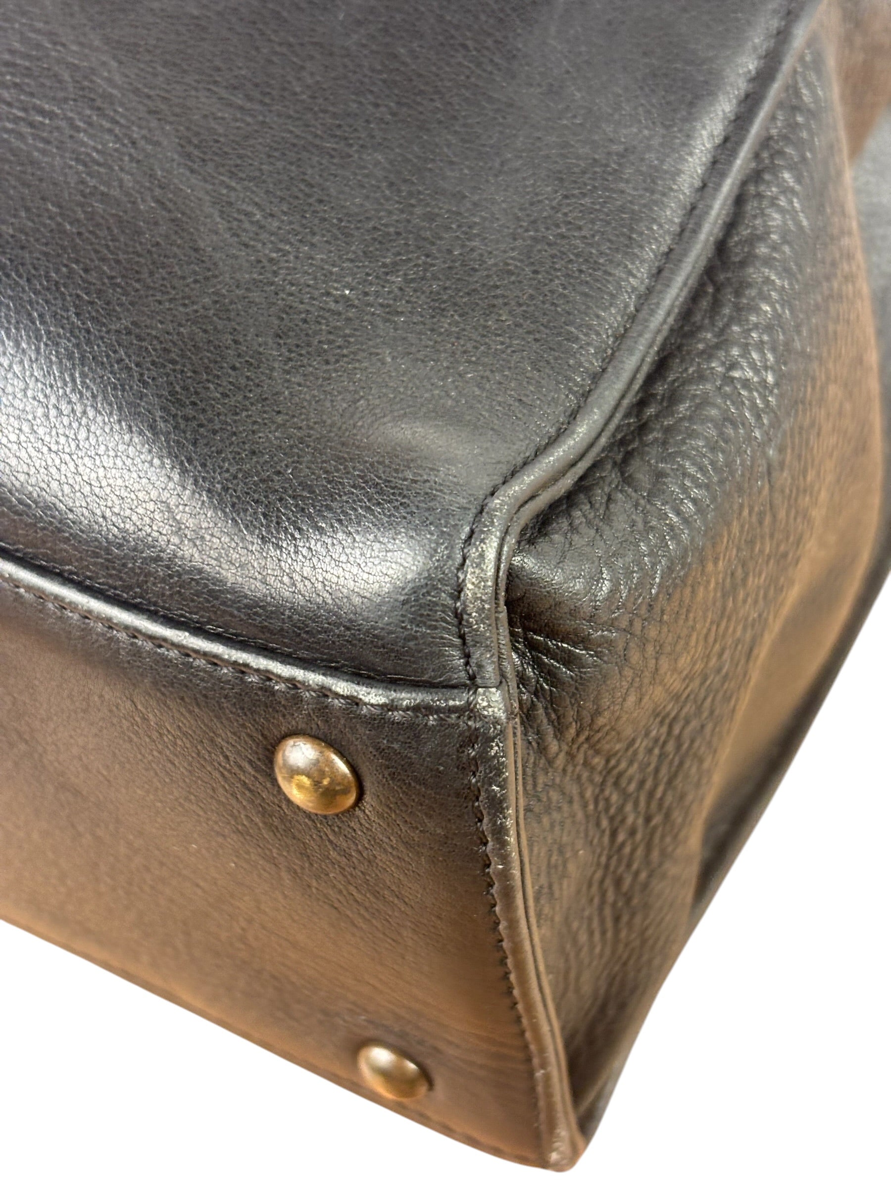 Chanel Vintage Black Calfskin Front Pocket Tote 1997