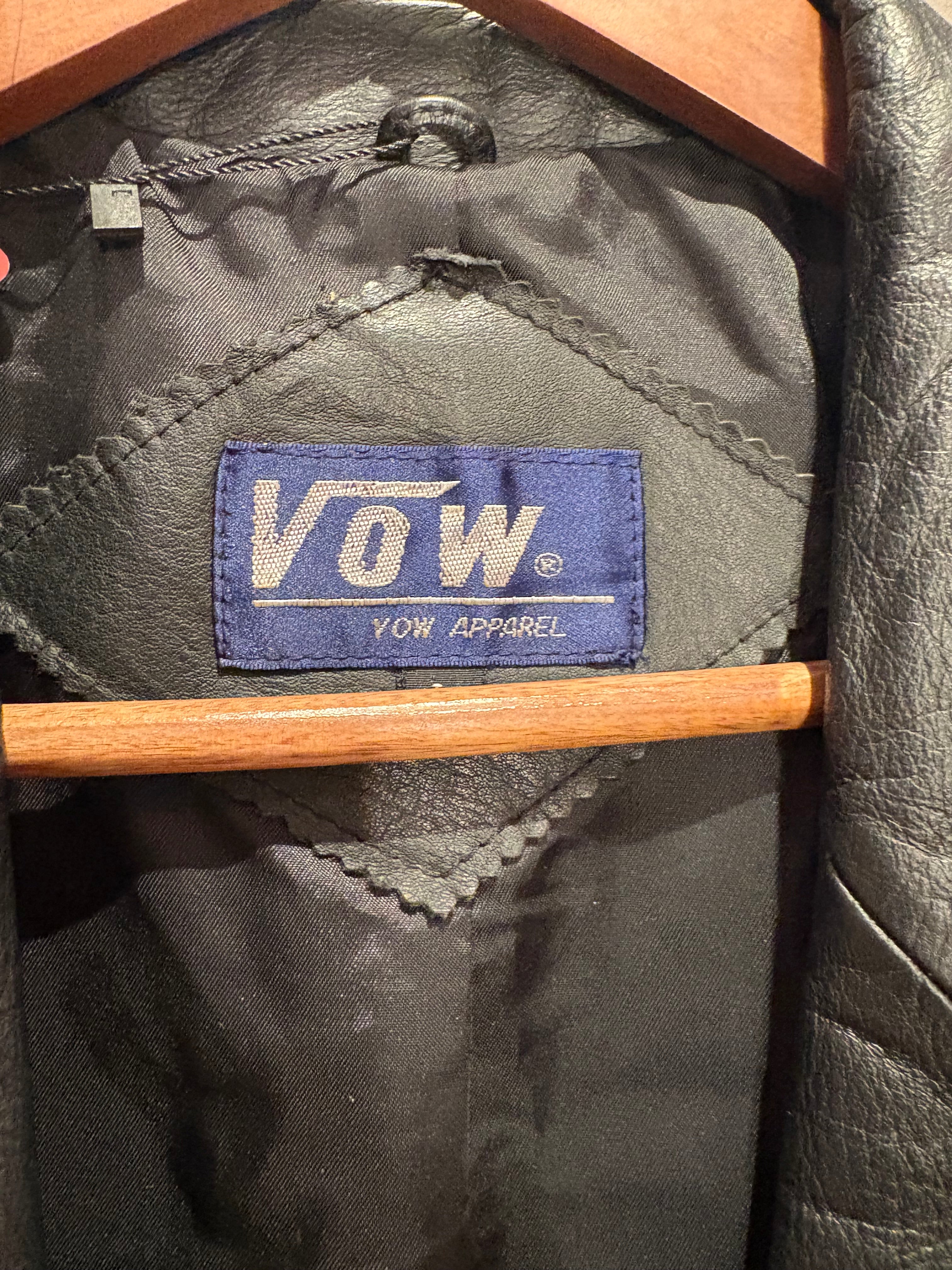 Vow Vintage Black Leather Long Coat