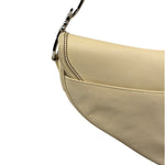 Christian Dior Cream Leather Saddle Shoulder Bag