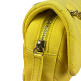 Chanel Yellow Chevron Flap Chain Shoulder Bag 2015